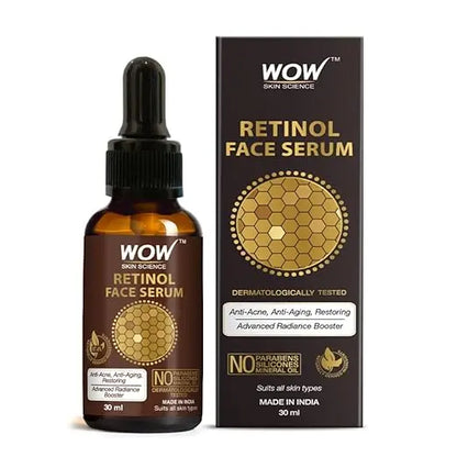 WOW Skin Science Retinol Face Serum - Oil Free - Skin Plumping, Boost Collagen, Anti Acne, Anti Aging, Restoration - No Parabens, Silicones & Mineral Oil, 30 ml - Mytrendzcart