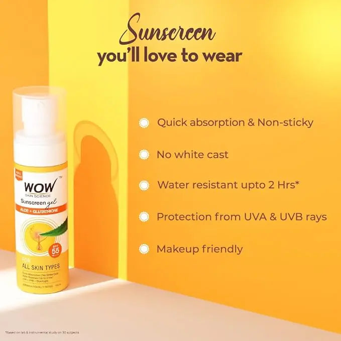 WOW Skin Science Sunscreen SPF 55 PA+++ Matte Look Ultra Light | Broad Spectrum- UVA&UVB Protection | All Skin Types | For Women & Men- 100ml - Mytrendzcart