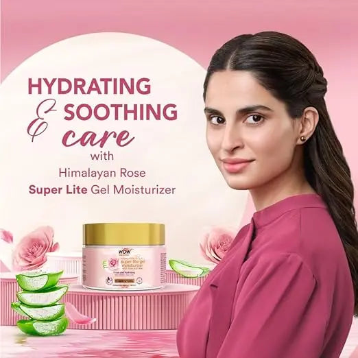WOW Skin Science Super Light Rose Aloe Gel Moisturizer | Instant Hydration | Non-Sticky & Oil-Free | Quick Absorbing | Suitable for all Skin Types | 50 ml - Mytrendzcart