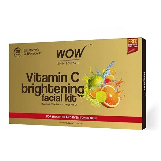 WOW Skin Science Vitamin C Brightening Facial Kit with Rose Water | For All Skin Types | 6 Easy Steps | For Brighter and Even Toned Skin |For Men & Women | Pack of 7 - Mytrendzcart