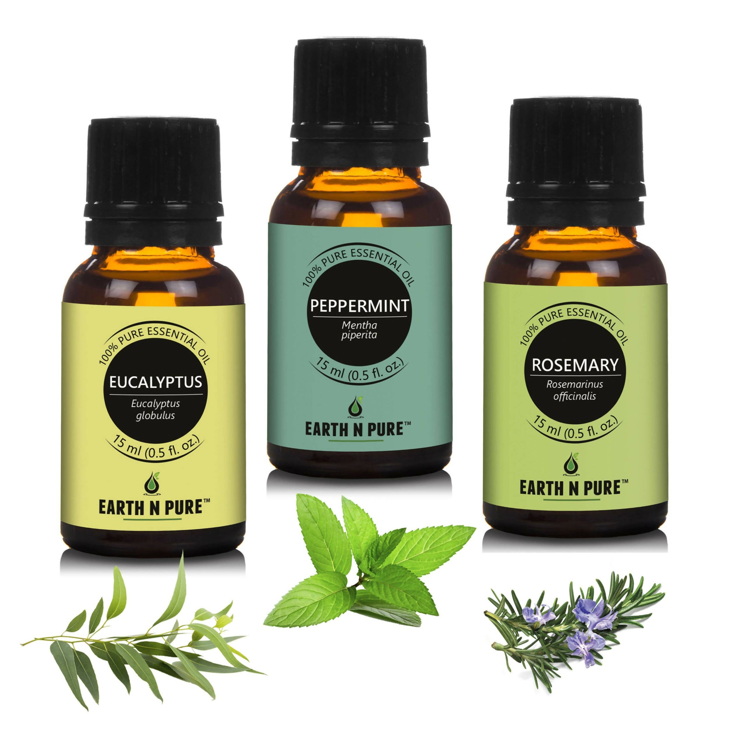 Earth N Pure Essential Oils (Eucalyptus, Peppermint & Rosemary) Combo - Mytrendzcart