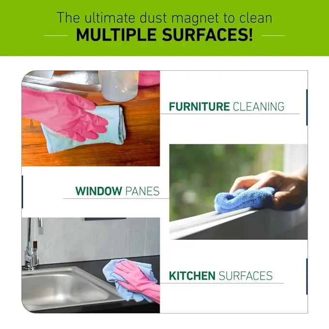 Scotch-Brite Microfiber Cloth/Wipe for Home, Kitchen, Appliance, Car cleaning pack of 4 pcs (40 cm x 40 cm, 340 GSM) ,Multicolor - Mytrendzcart