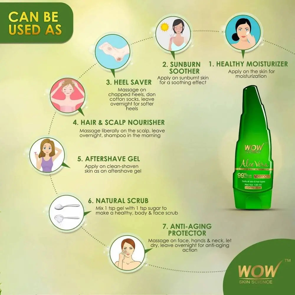 Wow Skin Science Aloe Vera Multipurpose Beauty Gel -150 ml - Mytrendzcart