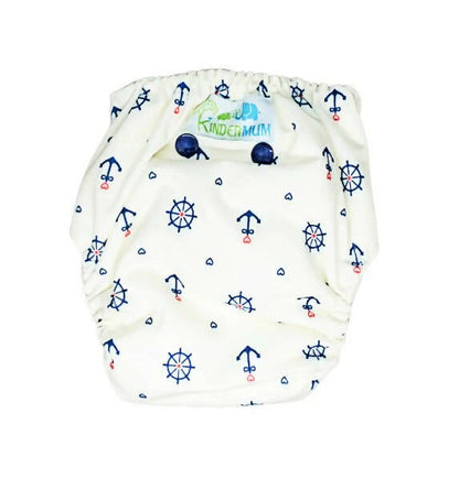 Kindermum Nano Aio Cloth Diaper With 2 Organic Cloth Inserts- Anchor For Kids -Free Size Mytrendzcart