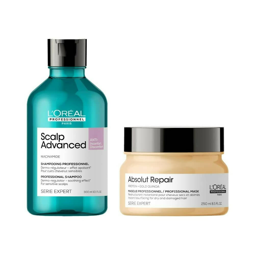 LÕOrŽal Paris Scalp Advanced Anti Discomfort Shampoo & Absolute Repair Hair Mask - Mytrendzcart