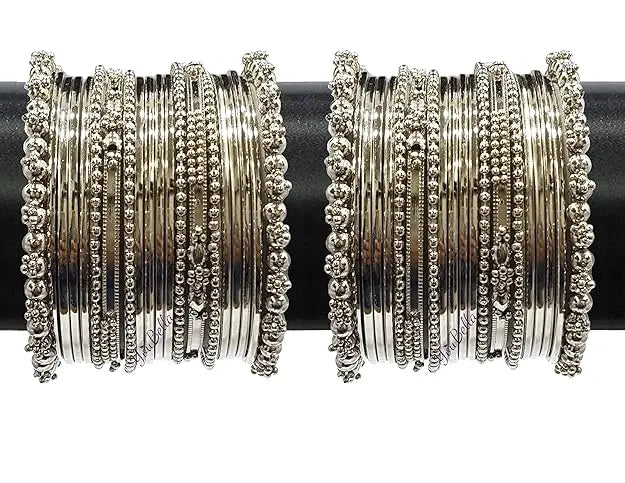 YouBella Jewellery for Women Traditional Silver Plated Oxidized Bracelet Bangle Set For Women - Mytrendzcart