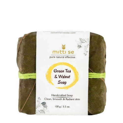 Mitti Se Green Tea Walnut Handcrafted Soap - Mytrendzcart