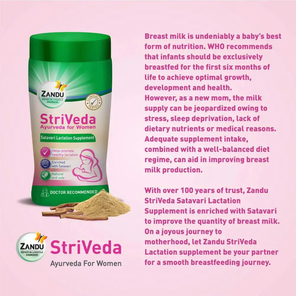 Zandu StriVeda Satavari Lactation Supplement -210 gm - Pack of 1 - Mytrendzcart