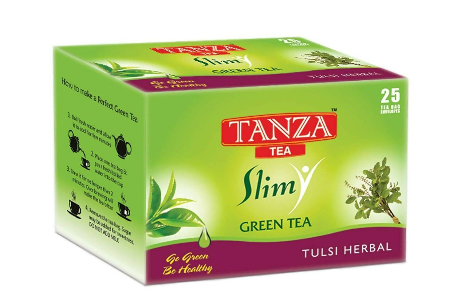 Tanza Tea Slim Green Tea Bags Tulsi Herbal - Mytrendzcart