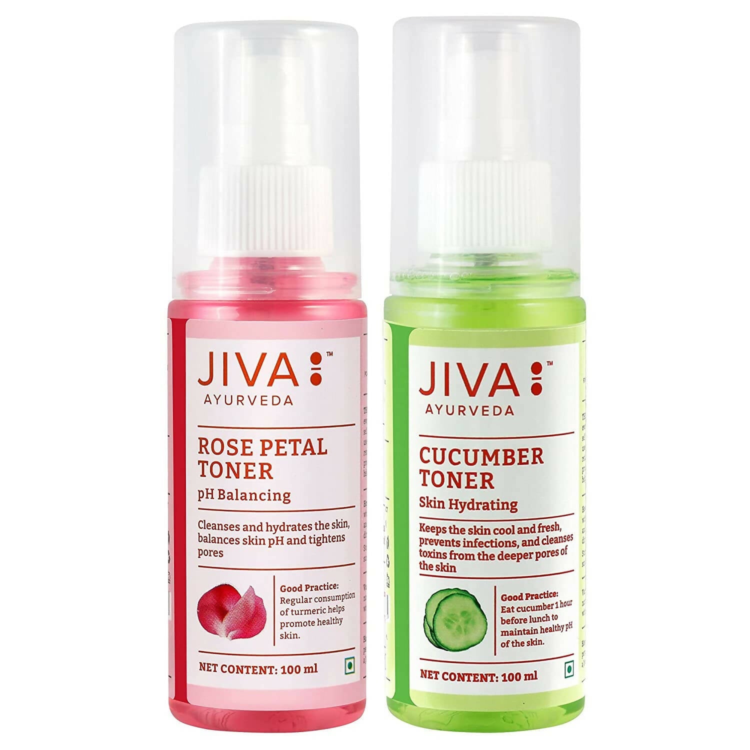 Jiva Ayurveda Rose Petal Water & Cucumber Water Skin Toner Combo - Mytrendzcart