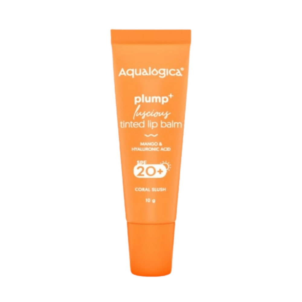 Aqualogica Coral Slush Plump+ Luscious Tinted Lip Balm with Mango and Hyaluronic Acid, SPF 20+ - Mytrendzcart