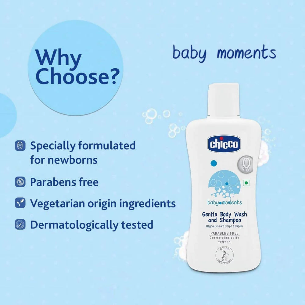 Chicco Baby Moments Gentle Body Wash And Shampoo -100 ml Mytrendzcart