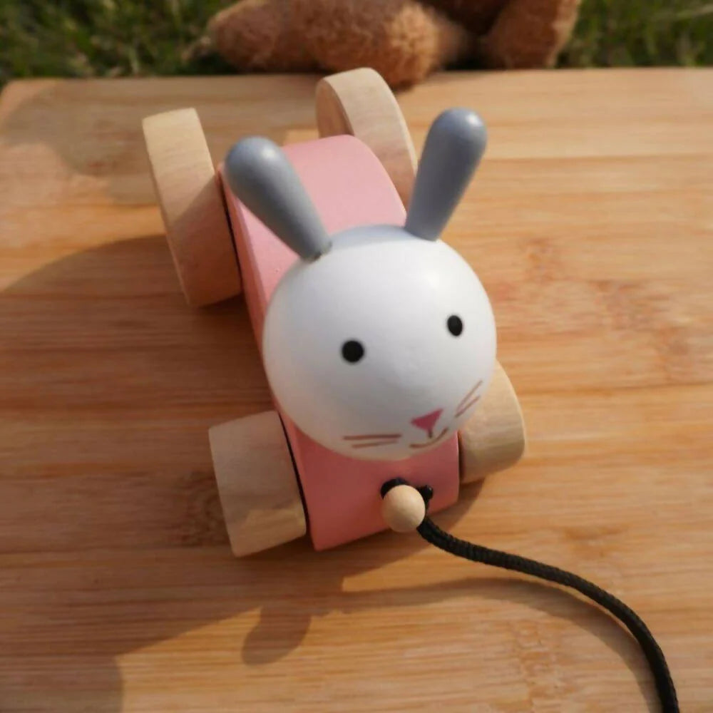 Matoyi Rabbit Wooden Pull Along Toy For Kids Mytrendzcart