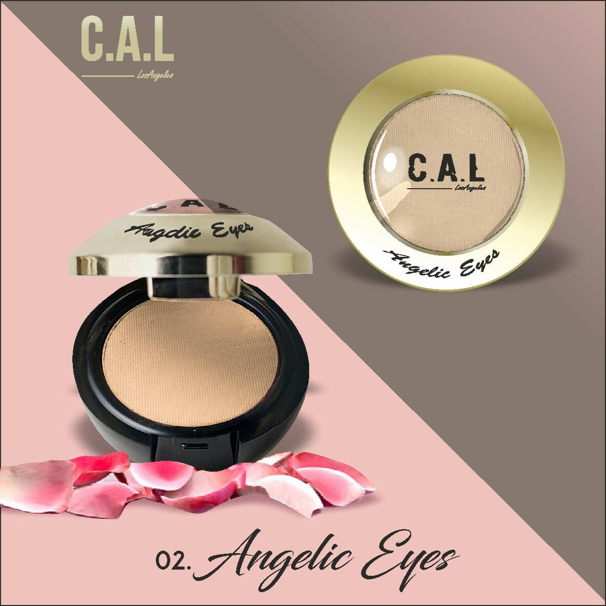 CAL Los Angeles Angelic Eye Shadow (Single Eyes) 02-Brown - Mytrendzcart