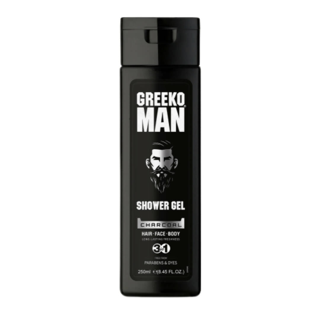 Vasu Healthcare Greeko Man 3 in 1 Charcoal Shower Gel - Mytrendzcart