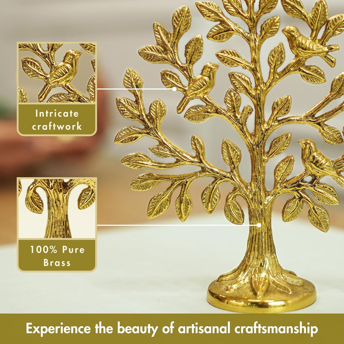 Brass Ganesh Diya & Kalpavriksh Gift Set