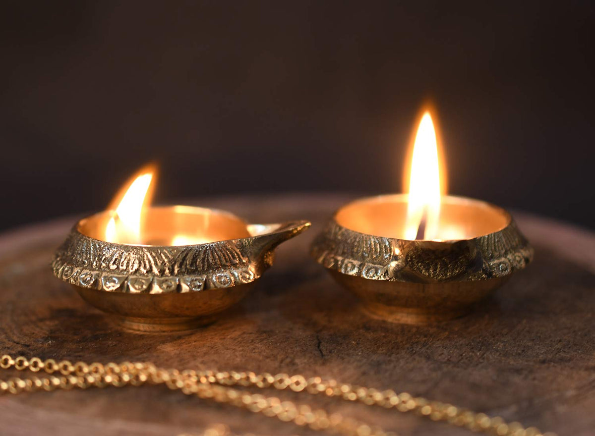 Brass Kuber Diya (Set of 10)