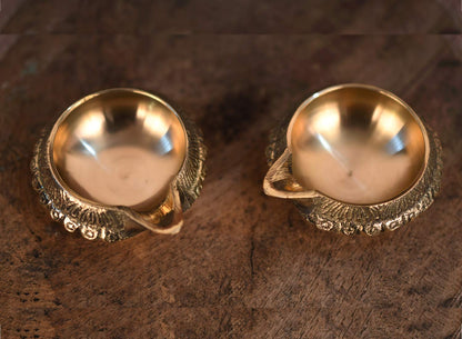Brass Kuber Diya (Set of 10)