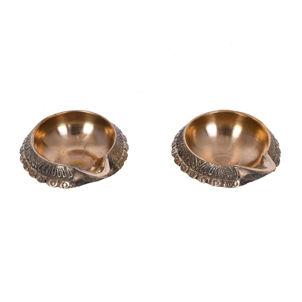 Brass Kuber Diya (Set of 10)