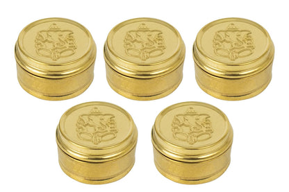 Brass Kumkum Dabbi (Pack of 5)