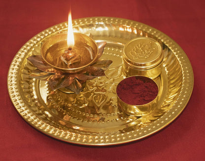 Brass Kumkum Dabbi (Pack of 5)