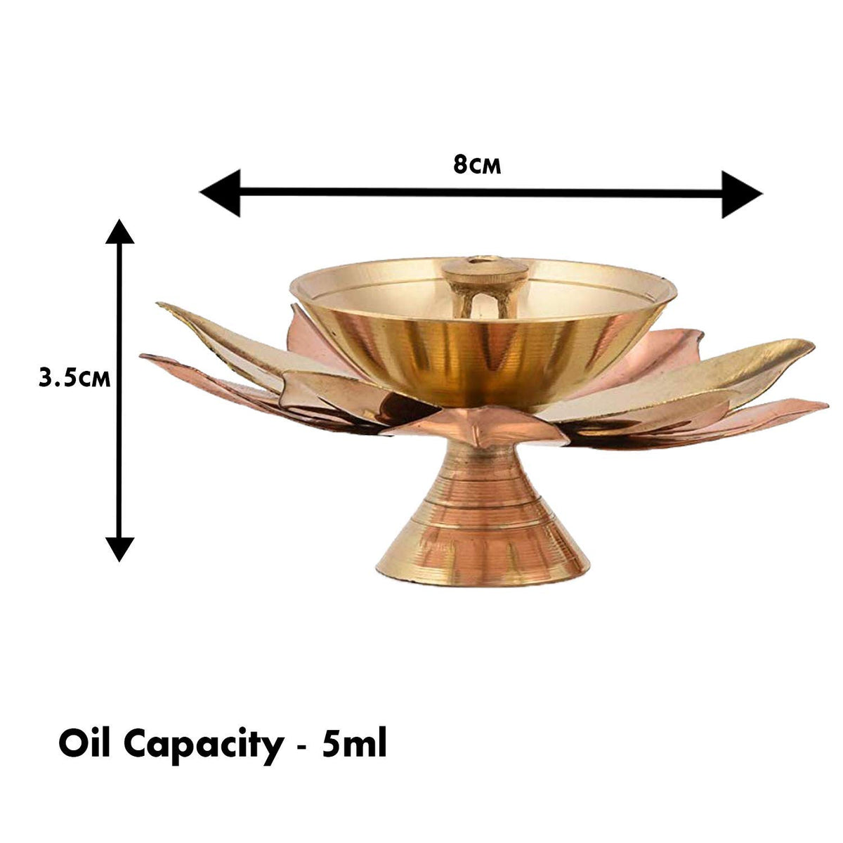 Brass Lotus Diyas, 3 Inch (Set of 12)