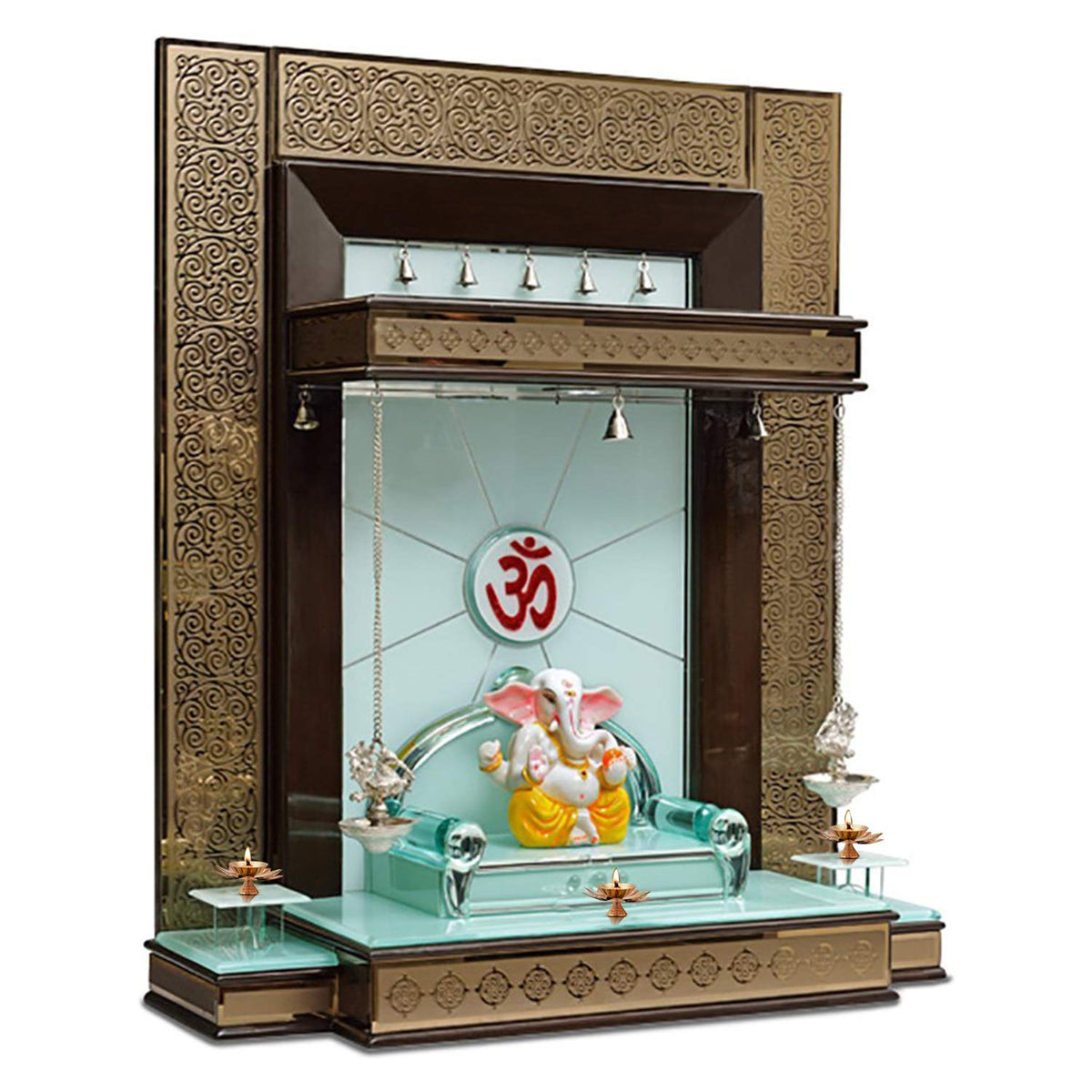 Brass Lotus Diyas, 3 Inch (Set of 12)