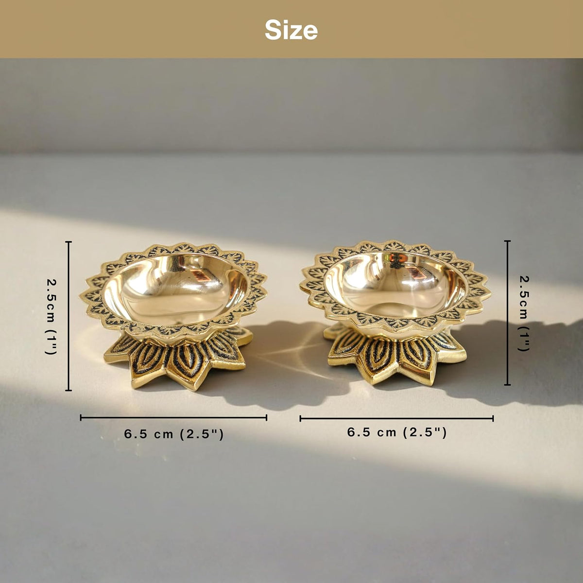 Brass Padma Lotus Diya (Set of 2)