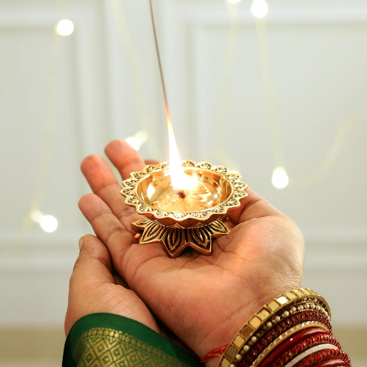 Brass Padma Lotus Diya (Set of 2)