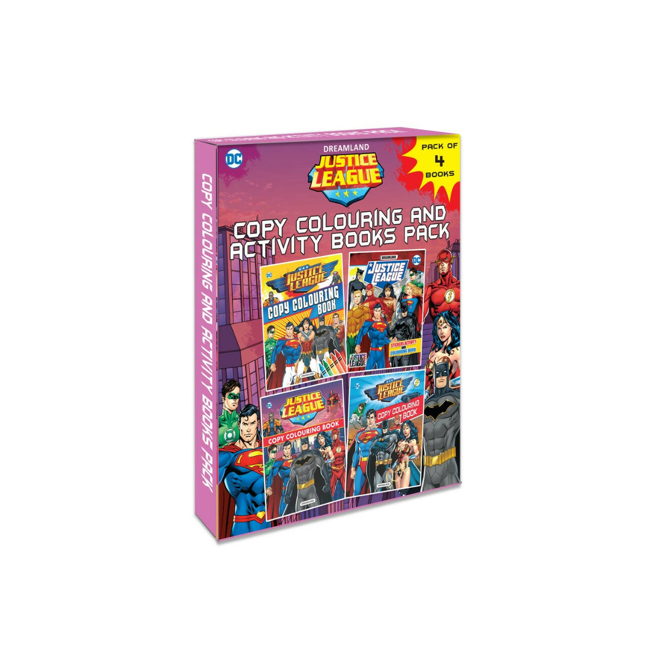 Dreamland Justice League Copy Colouring and Activity Books Pack (A Pack of 4 Books) - Mytrendzcart