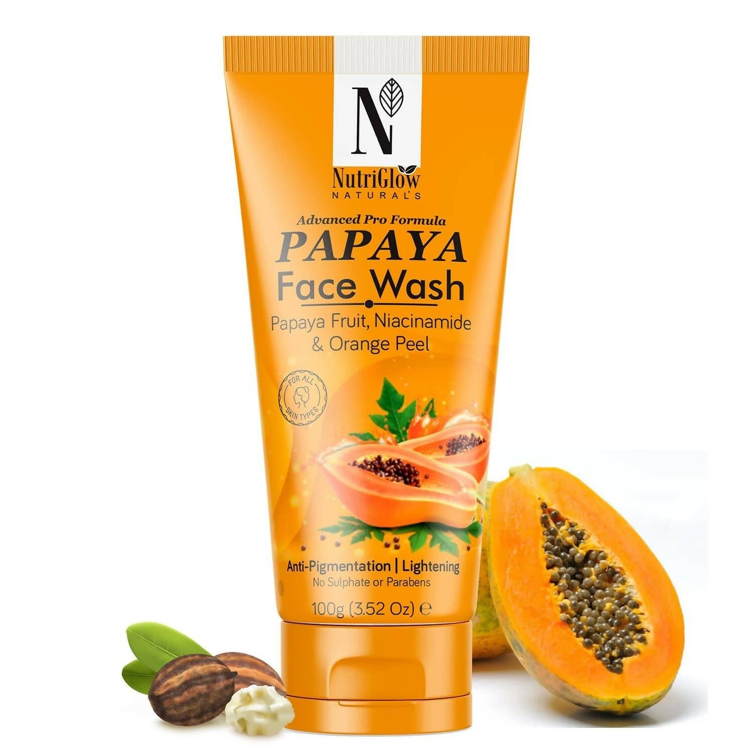 NutriGlow NATURAL'S Advanced Pro Formula Papaya for Skin Brightening & Tan Removal Face Wash - Mytrendzcart