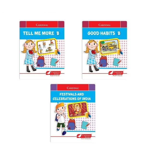 Cardinal General Knowledge Book 2 (Set of 3)|Good Habit B| Festival & Celebration of India| Tell Me More B| Combo Book Set| Ages 3 - 7 Years - Mytrendzcart
