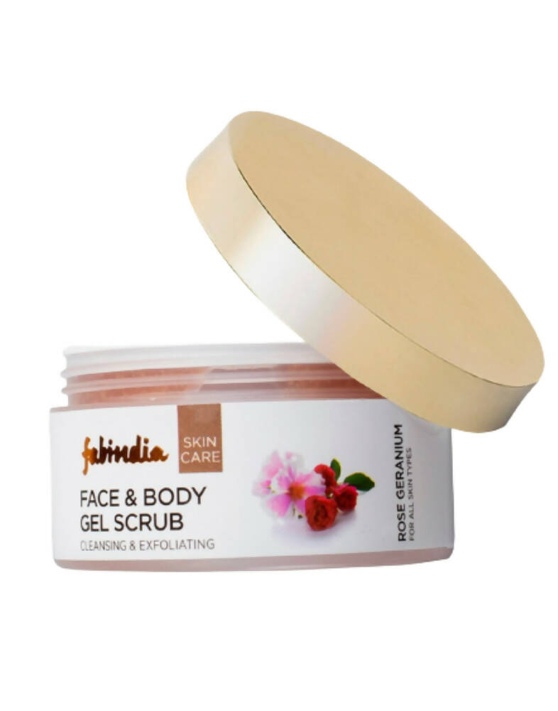 Fabessentials Rose Geranium Face & Body Gel scrub - Mytrendzcart