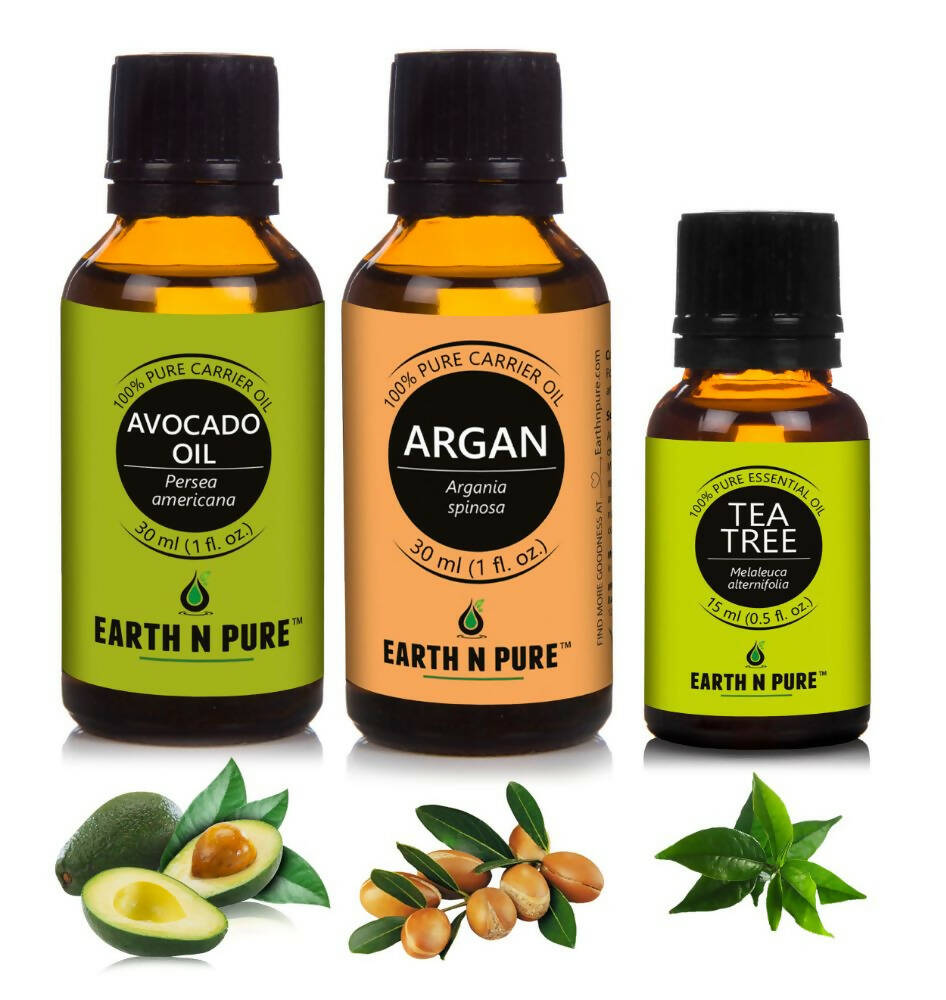 Earth N Pure Essential Oils (Argan, Tea Tree & Avocado) Combo - Mytrendzcart