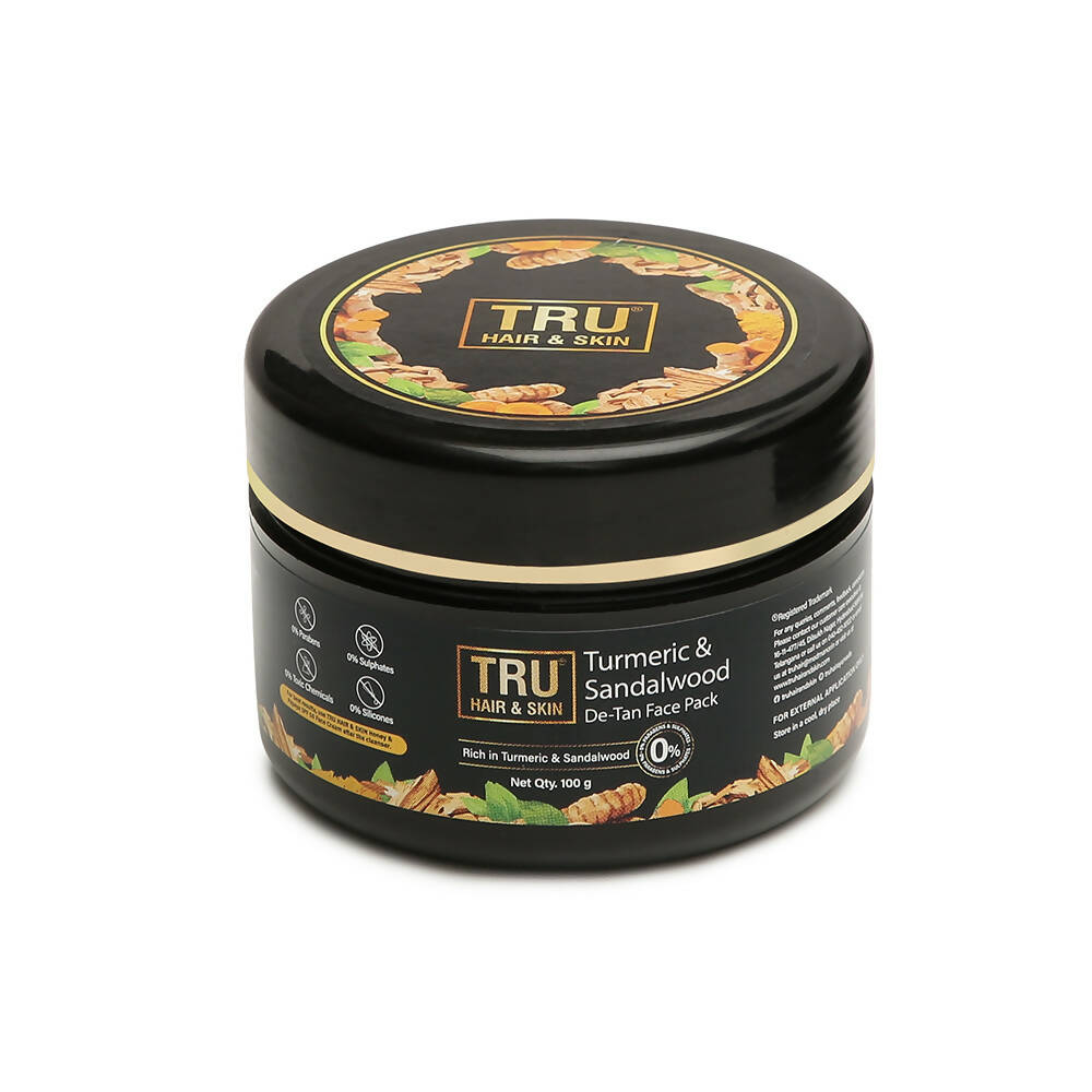 Tru Hair & Skin Turmeric & Sandalwood De-Tan Face Pack - Mytrendzcart