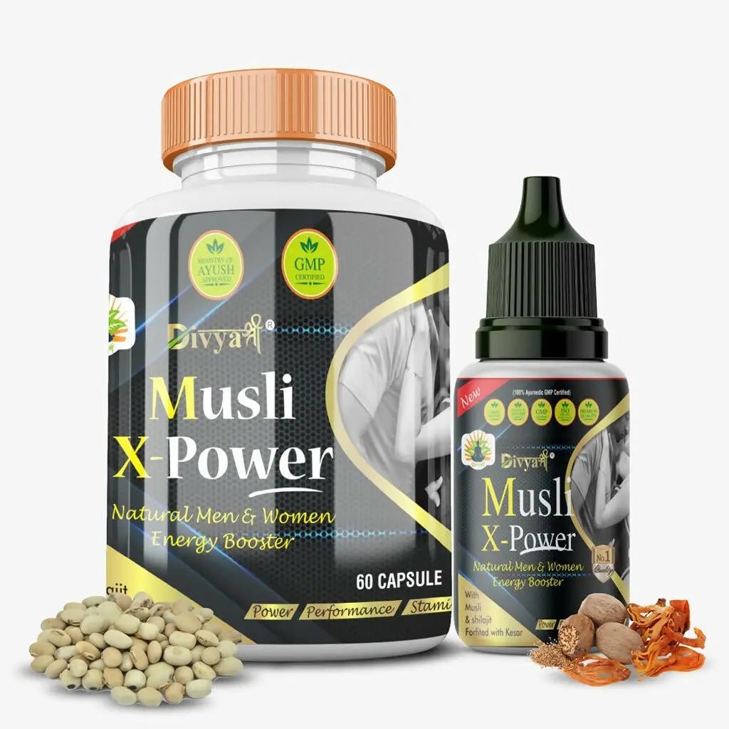 Divya Shree Musli X - Powder Capsule & Musli X - Power Oil Combo - Mytrendzcart