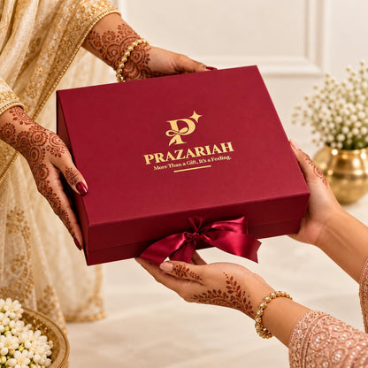 Diwali Pooja Gift Box, 12 Essentials (Brass Thali, Idols, Diya)
