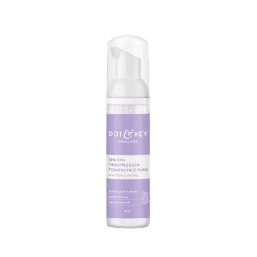 Dot & Key AHA BHA & Pineapple Glow Foaming Face Wash For Glowing Skin, Oily, Acne Prone Skin,Sulphate Free - Mytrendzcart