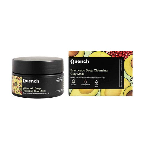 Quench Botanics Bravocado Deep Cleansing Clay Mask With Avocado, Rice Water & Pomegranate - Korean Skincare - Mytrendzcart
