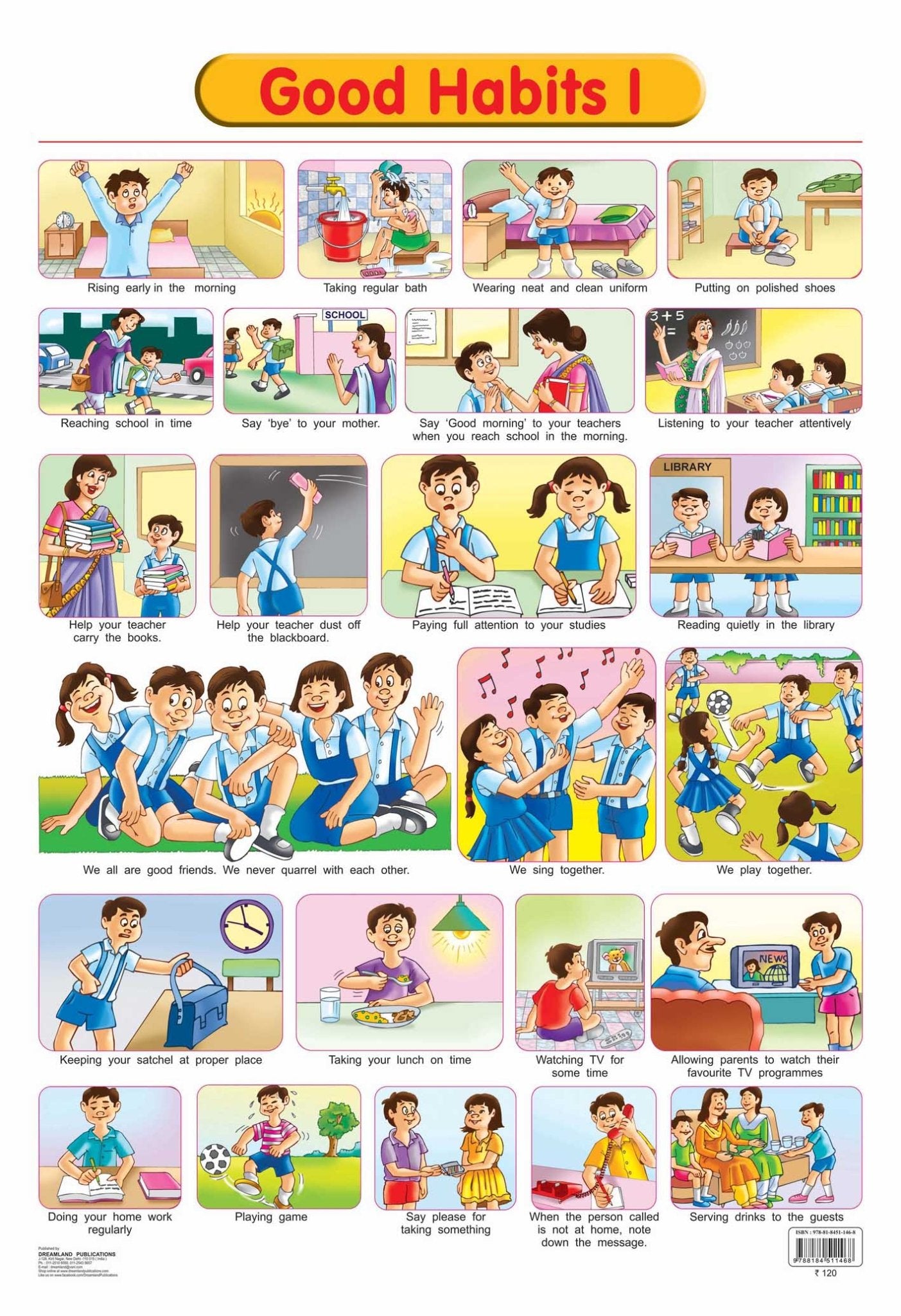 Dreamland Publications Educational Chart for Kids - Good Habits - 1 - Mytrendzcart