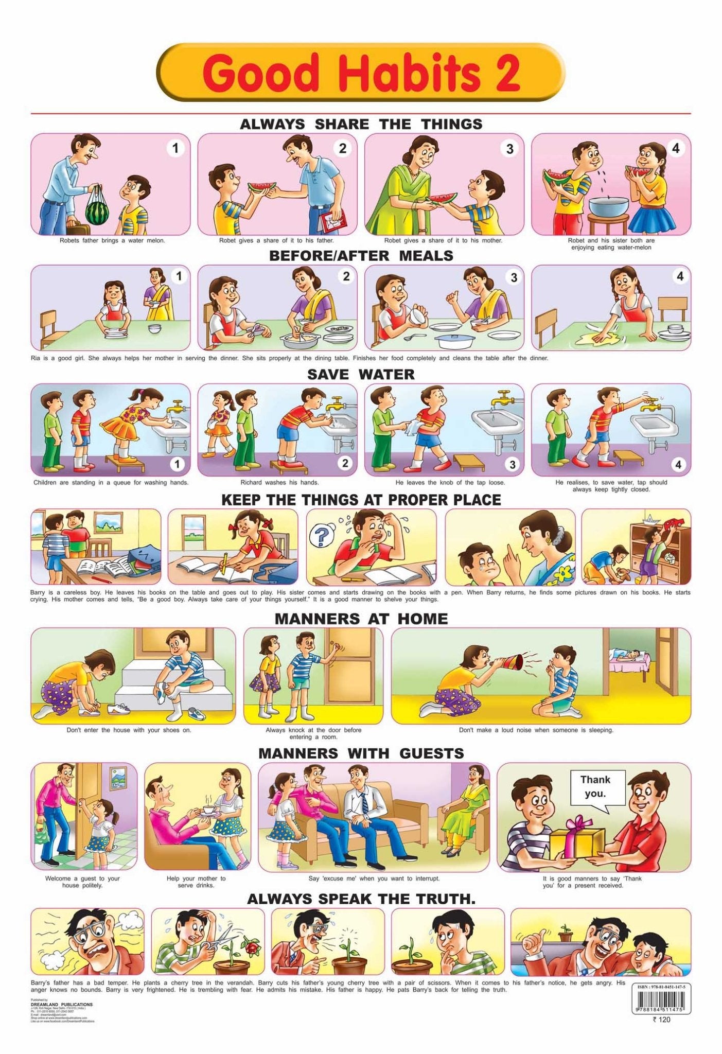 Dreamland Publications Educational Chart for Kids - Good Habits - 2 - Mytrendzcart