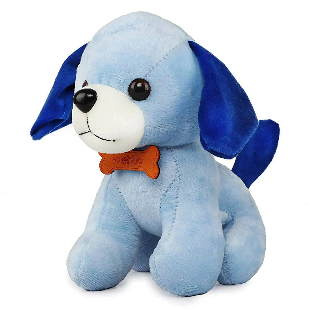 Webby Soft Animal Plush Standing Dog Toy 20cm-Blue Mytrendzcart