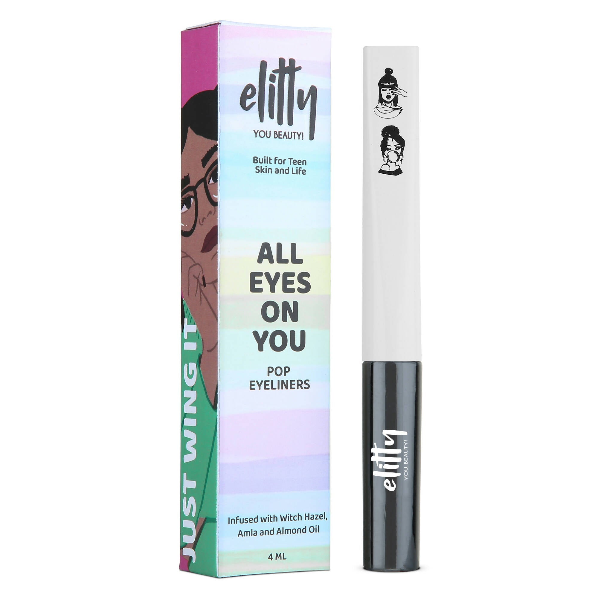 Elitty Black Pop Color Matte Finish Liquid Eyeliner - Dark Matter - Black - Mytrendzcart