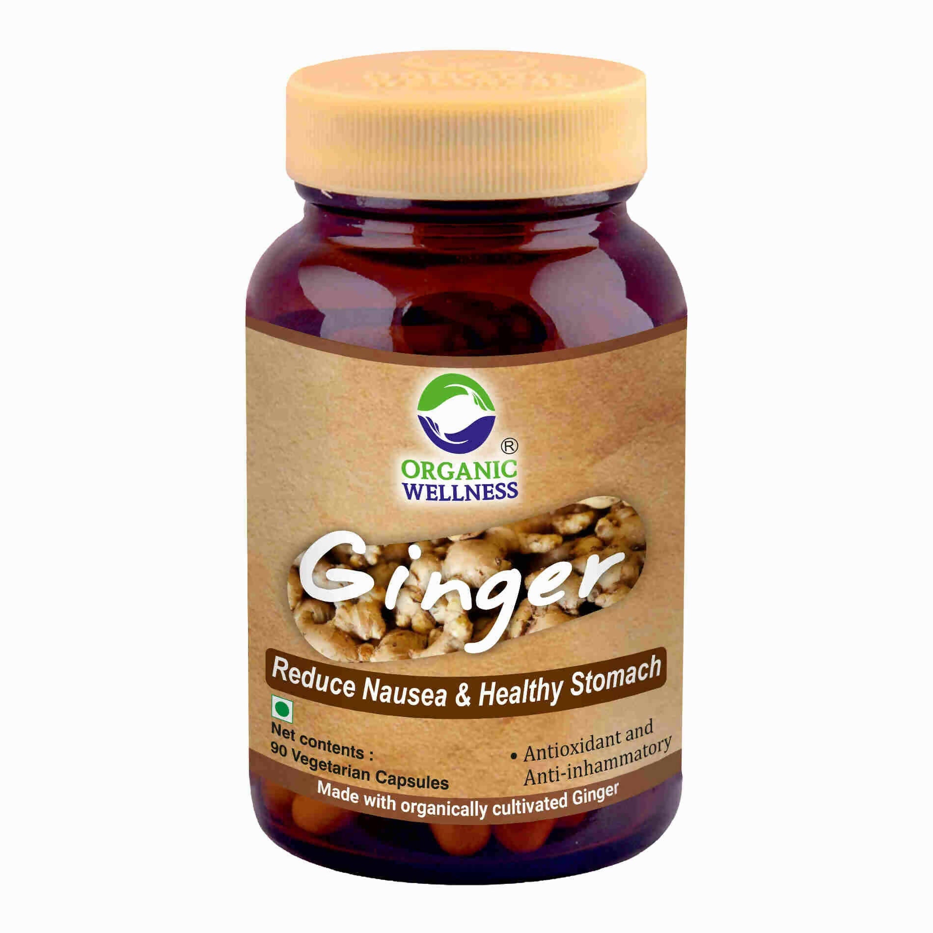 Organic Wellness Ginger Vegetarian Capsules - Mytrendzcart