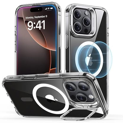 ESR for iPhone 16 Pro Case, Compatible with MagSafe, Military - Grade Protective Case, TPU, Built - in Stash Stand Phone Case, Scratch - Resistant Back Cover, Classic Series, Clear - Mytrendzcart