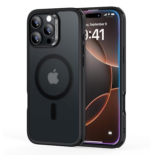 ESR for iPhone 16 Pro Case, Compatible with MagSafe, Shockproof Military - Grade Protection, TPU, Magnetic Phone Case for iPhone 16 Pro, Classic Hybrid Case (HaloLock), Frosted Black - Mytrendzcart