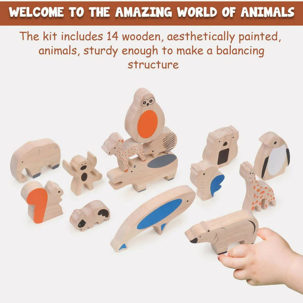 Matoyi Wooden Balancing Animals - 14 Pcs Set Mytrendzcart