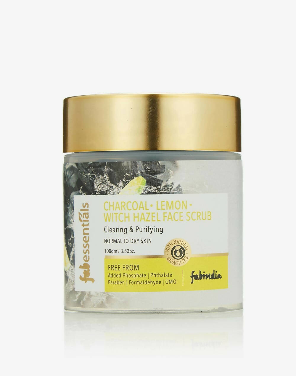 Fabessentials Charcoal Lemon Witch Hazel Face Scrub - Mytrendzcart