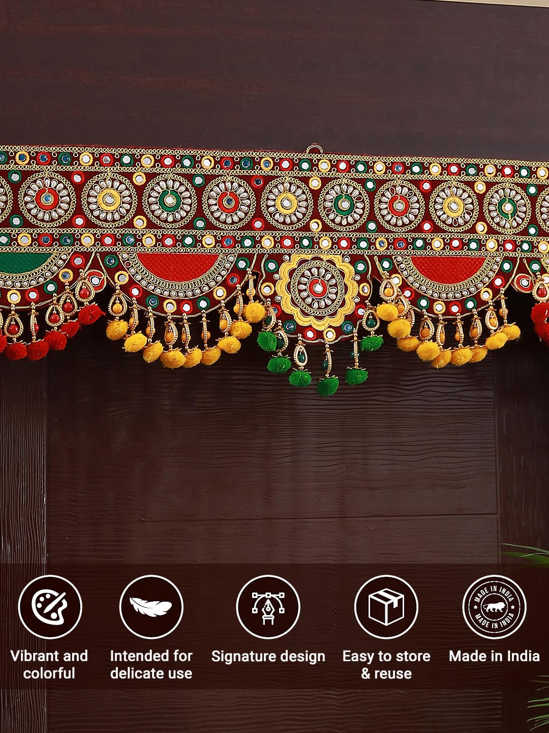 Fabric & Pearl Bandhanwar Toran, 37 Inch