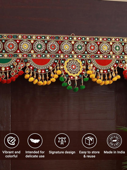 Fabric & Pearl Bandhanwar Toran, 37 Inch